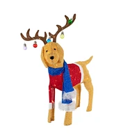 Northlight 36.5" Led Lighted Dog Wearing Antlers Christmas Outdoor Yard Decoration