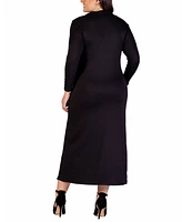 24seven Comfort Apparel Plus Collared Wrap Maxi Dress