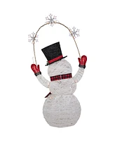 Northlight 57" Led Lighted Snowman Holding Snowflakes Outdoor Christmas Decoration