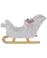 Northlight 30.25" Led Lighted Glittery White Sleigh Outdoor Christmas Decoration