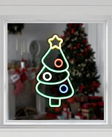 Northlight 15" Led Lighted Neon Style Christmas Tree Window Silhouette