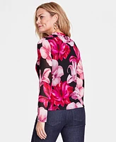 I.n.c. International Concepts Women's Floral Long-Sleeve Top, Created for Macy's