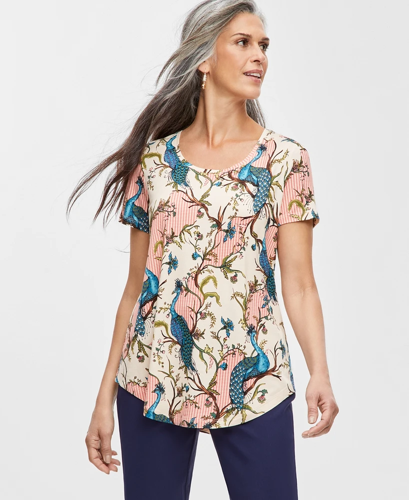 Jm Collection Women's Printed T-Shirt, Created for Macy's