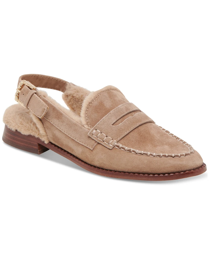 Dolce Vita Women's Hardi Plush Cozy Slingback Loafer Flats