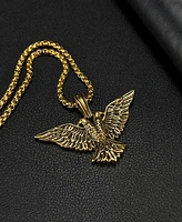 Rhona Sutton Gold Eagle Empire Stainless Steel Pendant Necklace