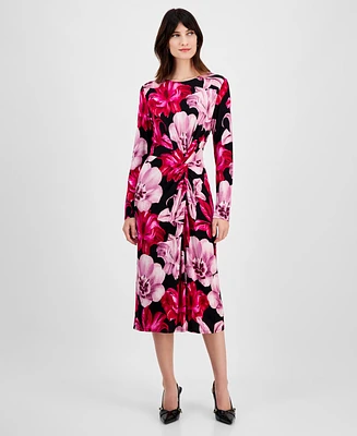 I.n.c. International Concepts Women's Printed Long-Sleeve Midi Dress, Exclusively at Macy's