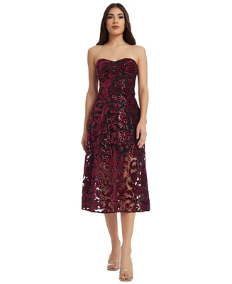 Dress the Population Women's Sadie Strapless Sequinned