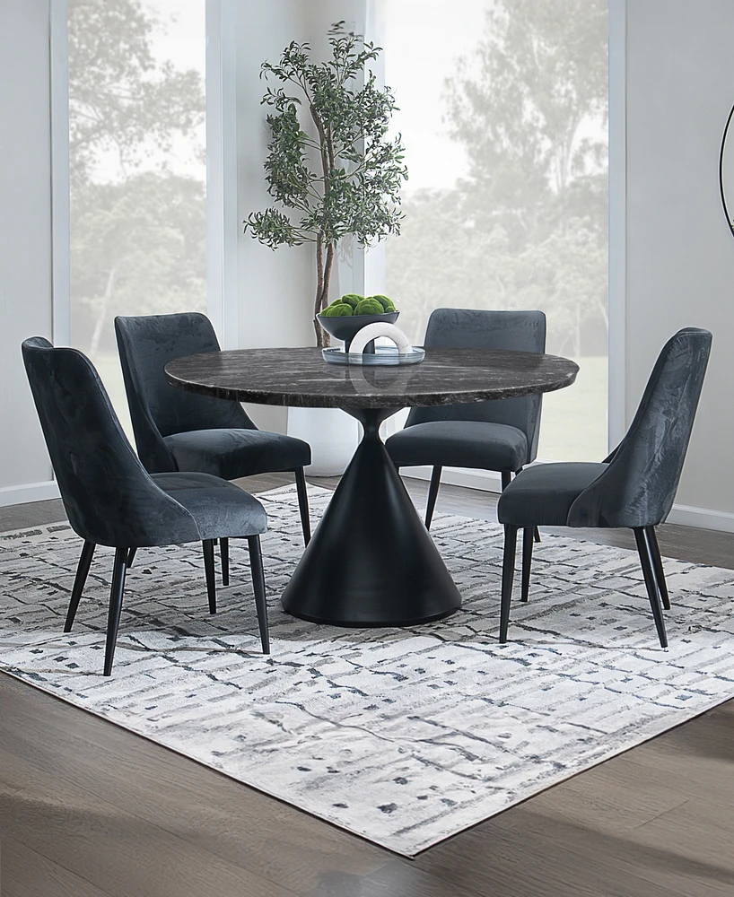 Nerton 5 Pc. Dining Set (52" Round Table & 4 Side Chairs)