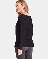 I.n.c. International Concepts Women's Lurex Ribbed Boatneck Sweater, Created for Macy's