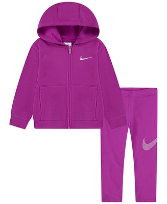 Nike Toddler Girls Shine Full-Zip Hoodie & Leggings, 2 Piece Set