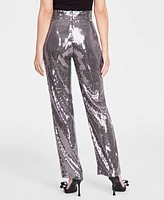 I.n.c. International Concepts Women's Sequin Straight-Leg Pants, Regular & Petite, Created for Macy's