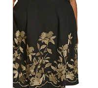 Calvin Klein Plus Embroidered-Skirt Fit & Flare Dress