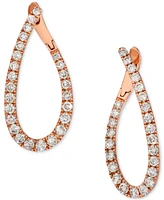 Le Vian Nude Diamond Teardrop Spiral Hoop Earrings (1-1/2 ct. t.w.) in 14k Rose Gold