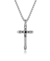 Rhona Sutton Silver Biblical Cross Stainless Steel Pendant Necklace