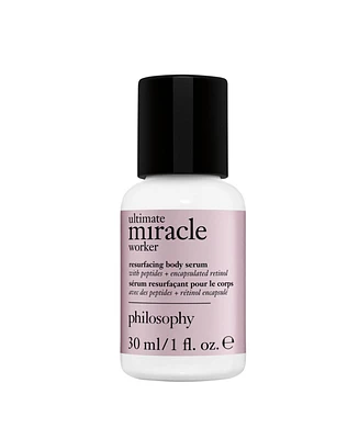 Free Ultimate Miracle Worker Resurfacing Body Serum deluxe mini with any $75 Philosophy purchase!