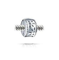 Bling Jewelry Floral Daisy Flower Spacer Stopper Spacer Bead Charm For Women .925 Sterling Silver Snap Clasp Fits European Bracelet