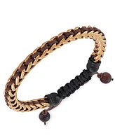 Rhona Sutton Gold Arrow Chain Wax Cord Stainless Steel Bracelet