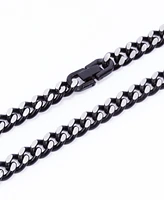 Rhona Sutton Black Silver Curb Chain Stainless Steel Necklace