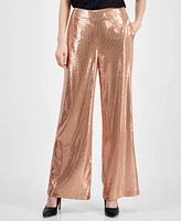 I.n.c. International Concepts Women's Sequined Wide-Leg Pants, Exclusively at Macy's