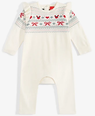 Disney Baby Girls Minnie Mouse Fair Isle Knit One-Piece