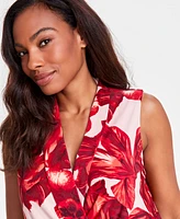 I.n.c. International Concepts Women's Floral-Print Side-Tie Blouse, Created for Macy's