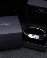 Rhona Sutton Stainless Steel Multi Leather and Chain Bracelet