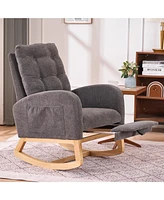 Plush Rocking Lounge Chair with Side Pocket for Relaxation and Support