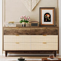 Tribesigns 6-Drawer Dresser for Bedroom: 55 Inches Modern Chest of Drawers with Gold Metal Handles