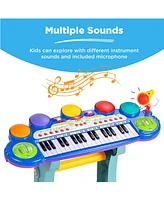 Best Choice Products 37-Key Kids Electronic Piano Keyboard w/ Multiple Sounds, Lights Microphone, Stool