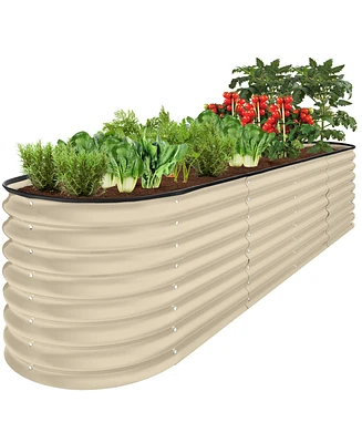 Best Choice Products 8x2x2ft Metal Raised Garden Bed, Oval Outdoor Planter Box w/ 4 Support Bars