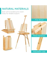 Best Choice Products French Easel, 32pc Beginners Kit Portable Wooden Adjustable Tripod w/ Paint Supplies
