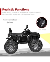 Best Choice Products 12V Kids Ride-On Atv Quad w/ Bluetooth, 3.7mph Max, Treaded Tires, Led Lights, Radio