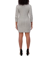 Jessica Howard Women's 3/4-Sleeve Cable Knit Dress