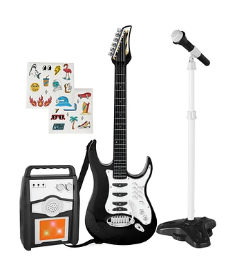 Best Choice Products Kids Electric Musical Guitar Toy Play Set w/ 6 Demo Songs, Whammy Bar, Microphone, Amp, Aux