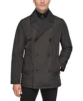 Kenneth Cole Men's Double Breasted Peacoat with Removable Bib