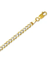 24" Two-Tone Open Curb Link Chain Necklace (3-5/8mm) in Solid 14k Gold & White Gold - Two