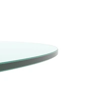 30 Inch Round Tempered Glass Table Top Clear Glass 1/4 Inch Thick Flat Polished Edge