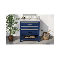 Slickblue Bathroom Vanity Cabinet Combo with Open Storage & Two Drawers