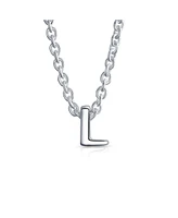 Bling Jewelry Tiny Block Letter Alphabet Initial A-z Dainty Pendant Necklace .925 Sterling Silver