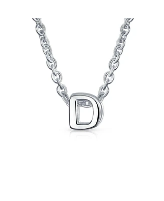 Bling Jewelry Tiny Block Letters Alphabet Pendant 925 Sterling Silver Initial Necklace For Women