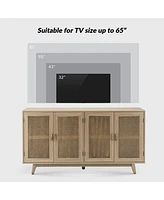 Hulala Home Byblis Rattan Tv Stand for TVs up to 65"