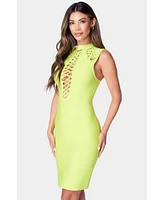 Bebe Women's Lace Up Bandage Dress