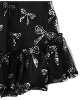 Rare Editions Big Girls Velvet Sequin Bow Party Dress