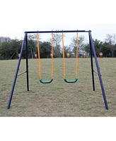 Slickblue Toddler Two-Station Swing Set for Children s Outdoor Play