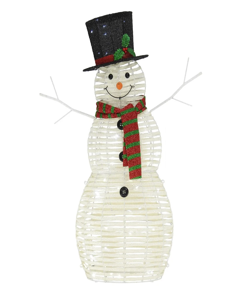 Puleo 48" Outdoor Pre-Lit Snowman with Led Lights