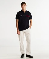 Tommy Hilfiger Men's Short Sleeve Embroidered Chest Stripe Polo Shirt