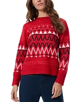 Jones New York Petite Fair Isle Sweater with Scarf