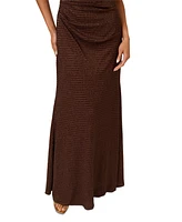 Adrianna Papell Women's Pleated Metallic Cape Gown