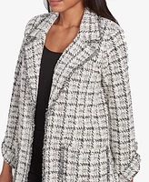 Ruby Rd. Petite Notch Collar Metallic Tweed Boucle Jacket