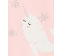 Carter's Baby Girls 1-Piece Narwhal Fleece Footed Pajamas